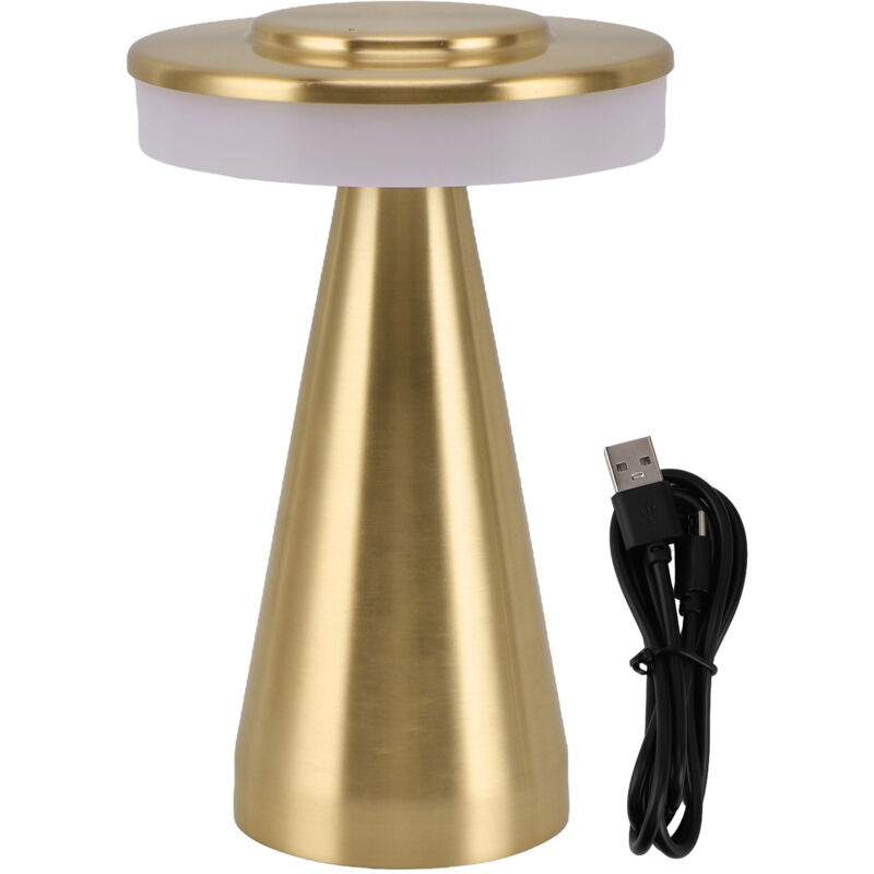 Jeffergarden Veilleuse LED portable de chevet, 3 températures de couleur, commande tactile, batterie rechargeable, couleur or