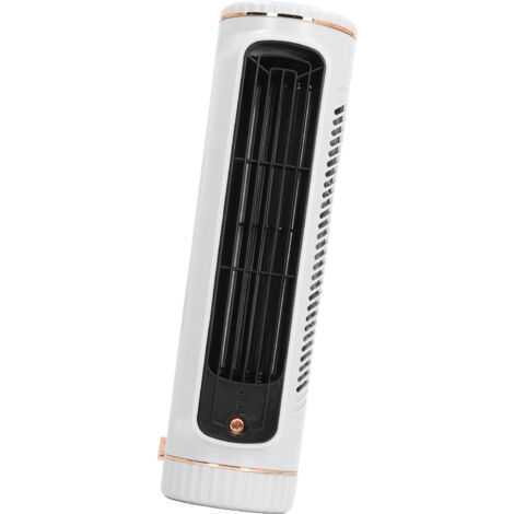 Jeffergarden Ventilateur de bureau sans pales, 3 vitesses, silencieux, rechargeable, pour chambre à coucher, bureau, extérieur, blanc