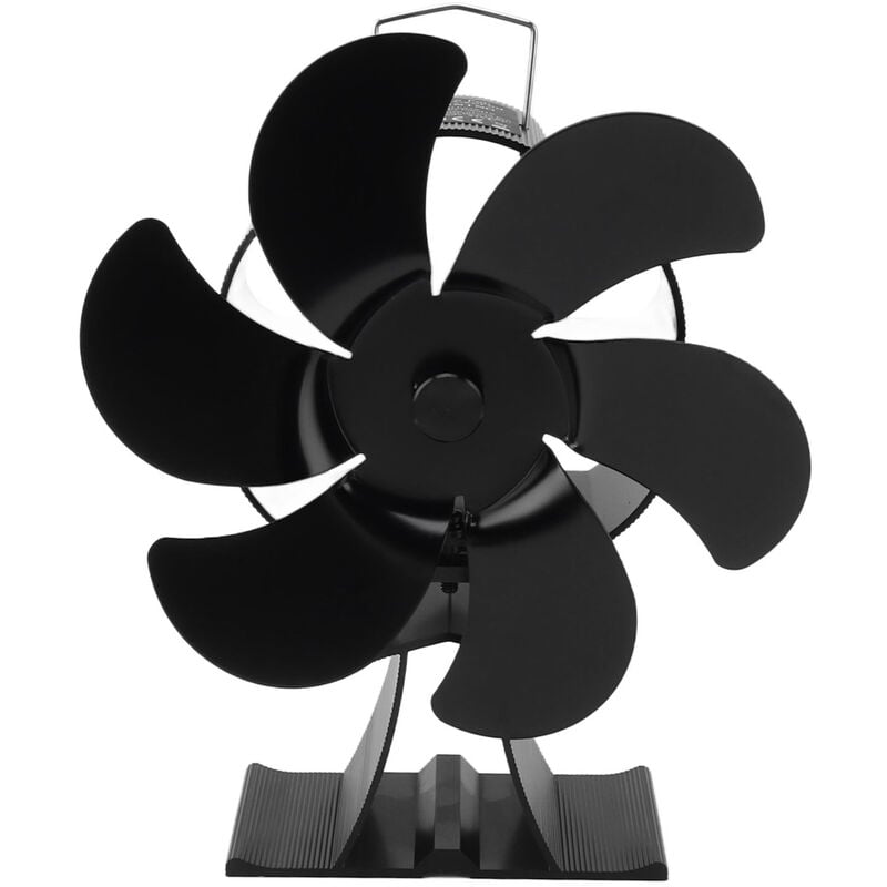 Jeffergarden - Ventilateur de poêle à 6 lames noir à entraînement thermodynamique pour la dissipation de la chaleur