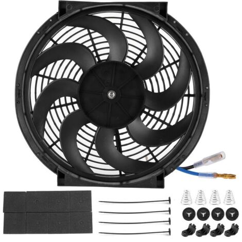 Jeffergarden Ventilateur de refroidissement de radiateur électrique 14in 90W pièces modifiées de voiture universelles avec kit de montage