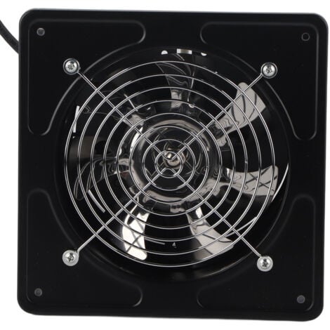 Jeffergarden Ventilateur d'extraction mural 190mm, 40W, 220V, faible bruit, pour la maison, la salle de bain, la cuisine, le Garage, Ventilation (noir)