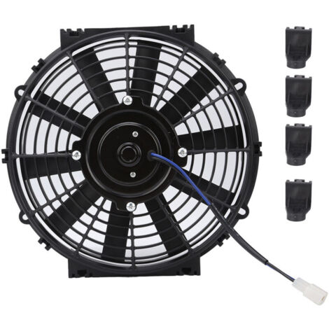 Jeffergarden ‌Ventilateur Électrique Refroidissement Radiateur 10 Pouces 24V 80W 2100RPM‌ – Slim, Universel pour Voiture, Aubes Droites, Installation Facile, Haute Efficacité