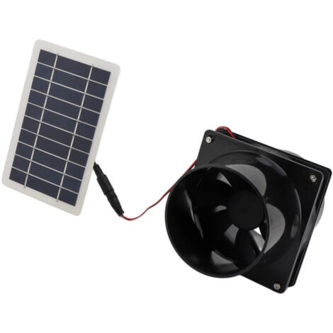 Jeffergarden Ventilatore di scarico ad energia solare da 10 W 12 V per tubo tondo Kit di ventilazione pannello ABS Pet House Pollaio RV Serra
