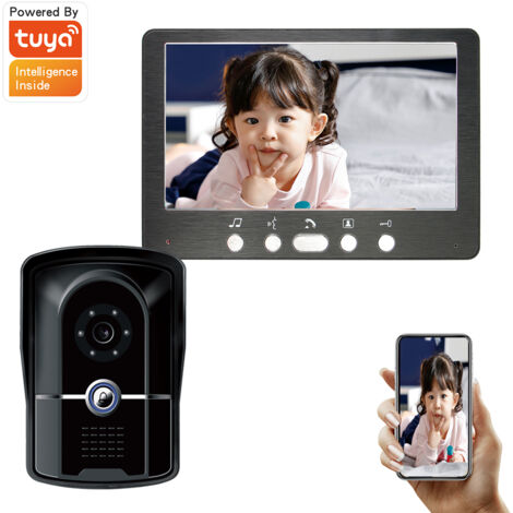 Jeffergarden – Visiophone vidéo extérieur étanche 1080P – Écran 7'' – Audio bidirectionnel – Vision nocturne – 6 langues – 16 sonneries