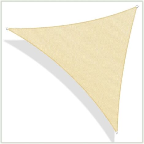 Jeffergarden ‌Voile d'Ombre Triangle pour Terrasse Jardin – Toile PE Sable, 6.1x6.1x6.1m / 20x20x20ft, Canopée Extérieure‌