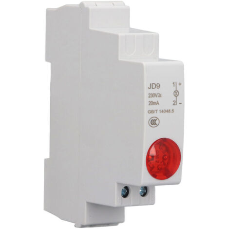 Jeffergarden Voyant LED sur rail DIN, indicateur de circuit pour boîte de distribution AC/DC 230 V