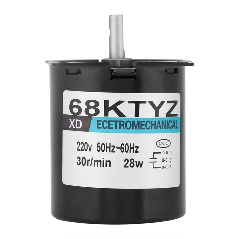 XD68KTYZ-AC S1 AC220V 28W moteur à engrenages synchrone à aimant Permanent Cw ccw 30 r min - Jeffergarden