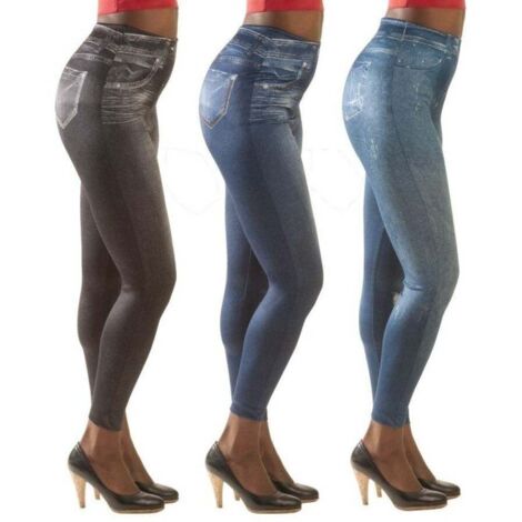 Jegging jean slim - Vendu par 3 Bleu S/M