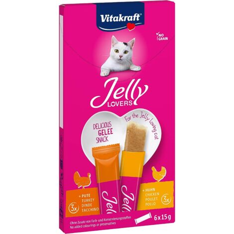 JELLY LOVERS SNACK PER IL GATTO IN CONFEZIONE DA 6X15 GR POLLO E TACCHINO