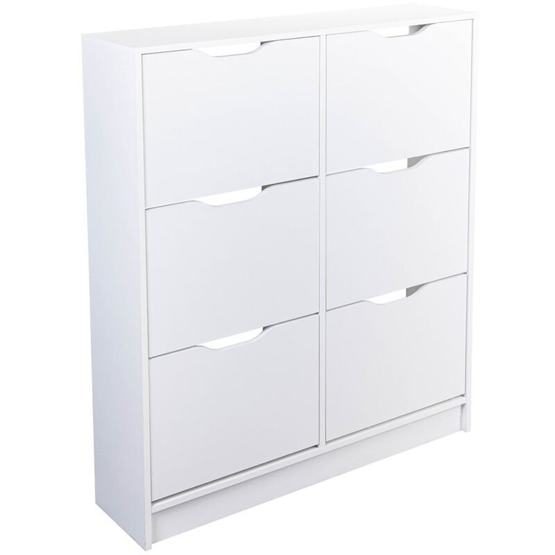Altobuy - jenny - Meuble à Chaussures Blanc 6 Compartiments