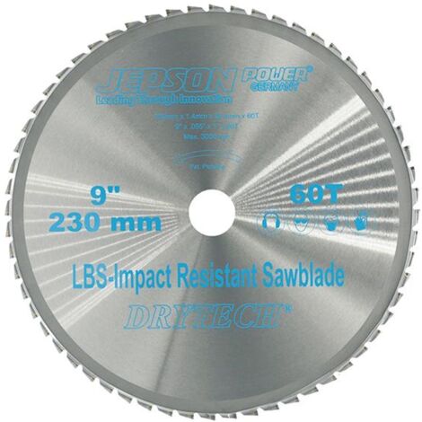 Jepson HM-Sägeblatt Drytech D=230x25,4x1,4mm 60Z für Stahl dünnwandig LBS schockresistent