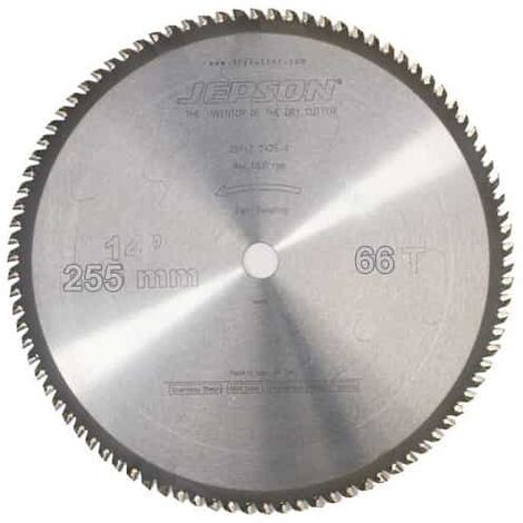 JEPSON Lame de scie carbure Ø255mm - Acier mince - 600654 - 255 mm - 2.0 mm - 25,40 mm - 66 dents