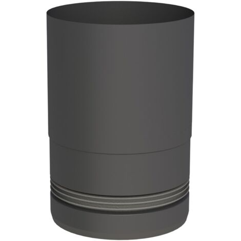 Jeremias PELLET-LINE Geräteanschluss mit Einzug  Edelstahl schwarz Ø 80 mm