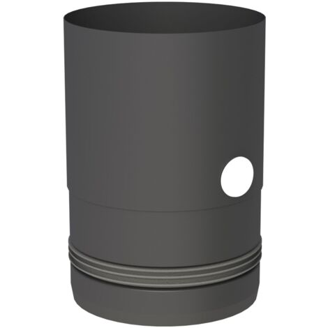 Jeremias PELLET-LINE Geräteanschluss mit Einzug und Messstutzen  Edelstahl schwarz Ø 100 mm