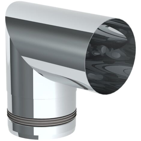 Jeremias PELLET-LINE Kniewinkel 90°  Edelstahl unlackiert Ø 80 mm
