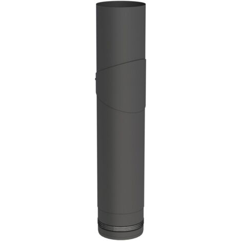 Jeremias PELLET-LINE Längenelement 500 mm mit Revision  Edelstahl schwarz Ø 100 mm