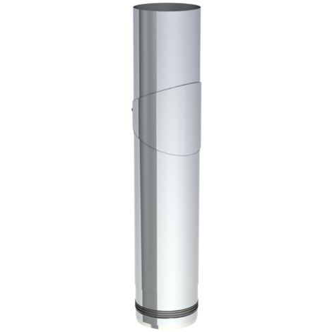 Jeremias PELLET-LINE Längenelement 500 mm mit Revision  Edelstahl unlackiert Ø 100 mm