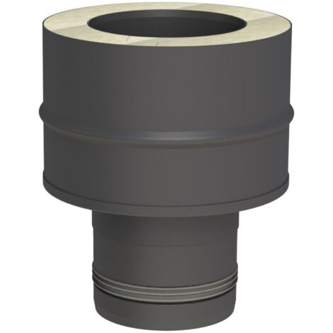 Jeremias PELLET-LINE Übergang EW-PV/DW-FU  Edelstahl schwarz Ø 100 mm