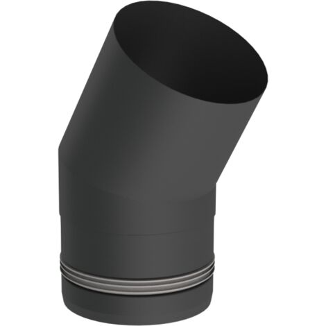 Jeremias PELLET-LINE Winkel 30°  Edelstahl schwarz Ø 80 mm