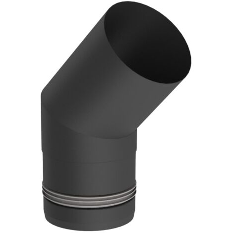 Jeremias PELLET-LINE Winkel 45°  Edelstahl schwarz Ø 100 mm