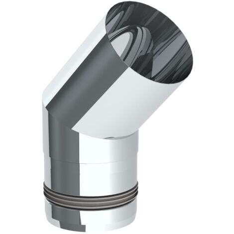 Jeremias PELLET-LINE Winkel 45°  Edelstahl unlackiert Ø 100 mm