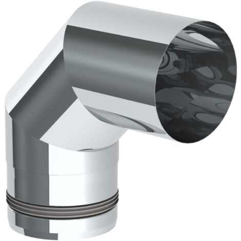 Jeremias PELLET-LINE Winkel 90°  Edelstahl unlackiert Ø 100 mm