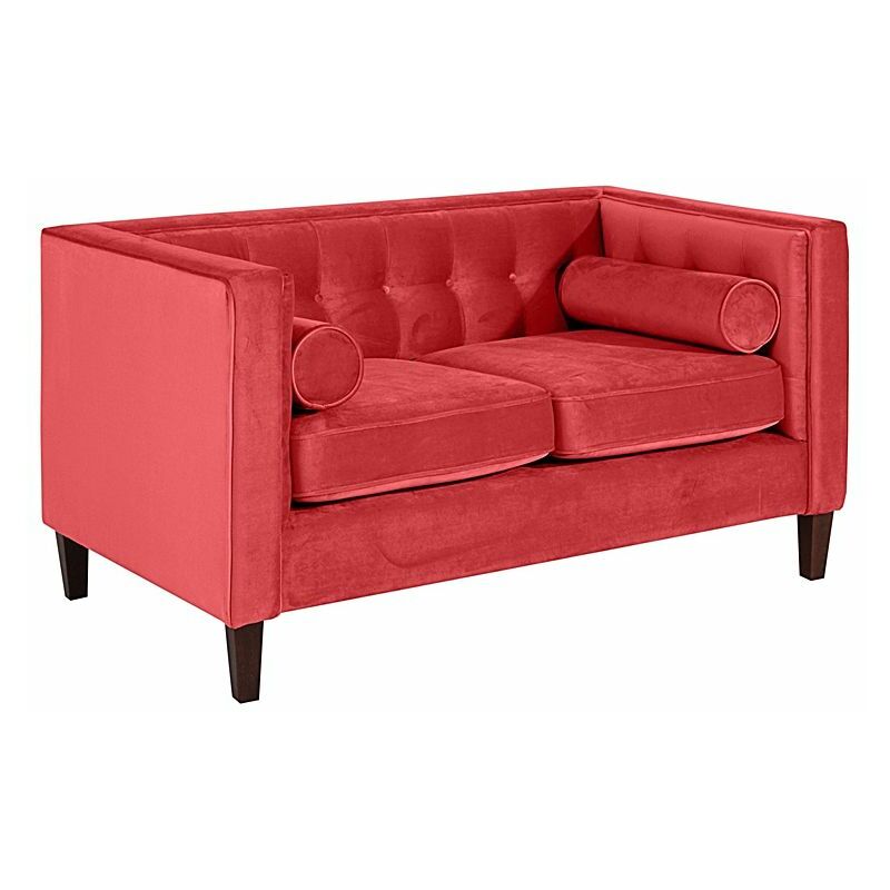 Max Winzer - Sofa 2-Sitzer JERONIMO-23 Samtvelours Farbe rot Sitzhärte mittel B: 154cm T: 85cm H: 80cm