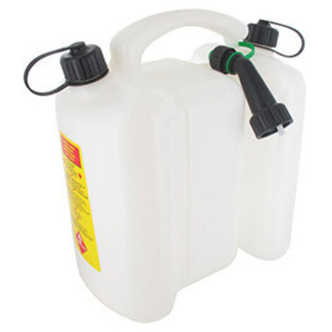 Jerrican double usage TECOMEC, blanc, d'une contenance de 3 + 6 litres. Norme UN: 3H1W/Y/150/D