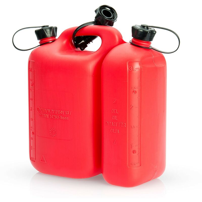 Jerrican à essence 5L et huile 3L Combiné Bec verseur Poignée de transport Vito