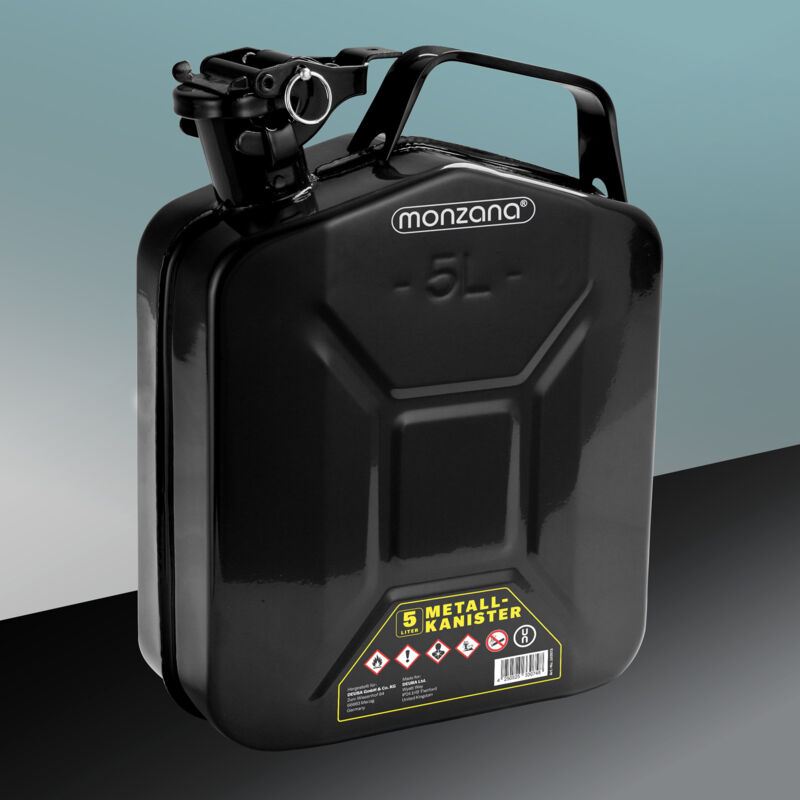 Jerrican essence en métal 5L homologation onu transport liquides diesel huile voiture moto bidon récipient réservoir carburant