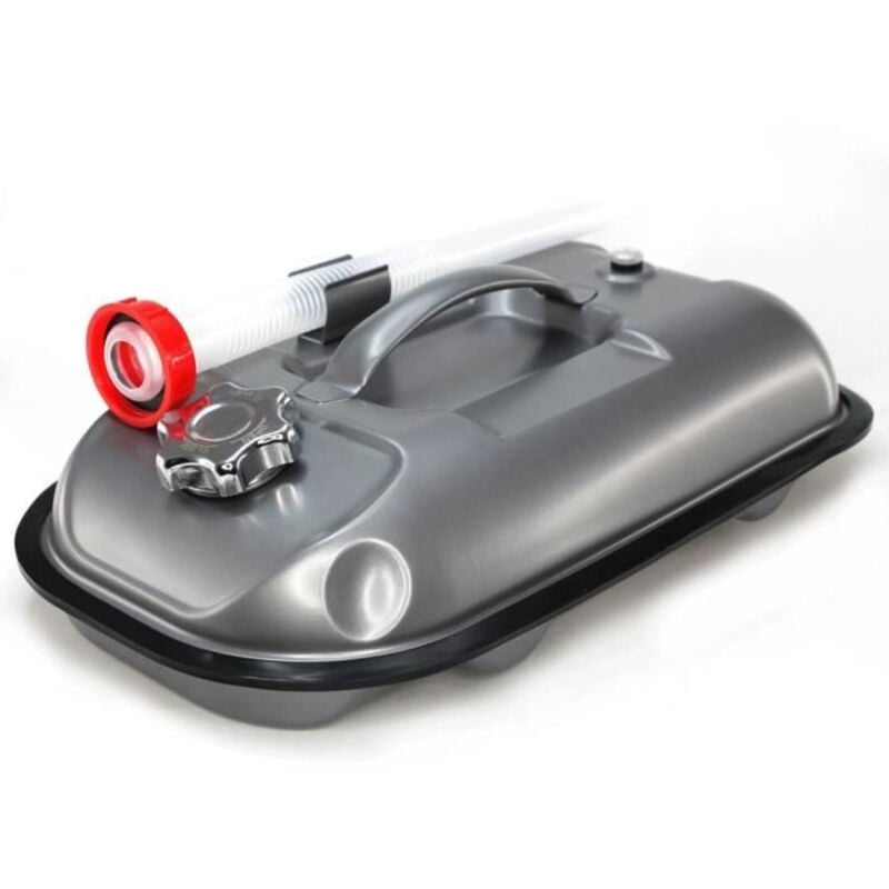 Jerrican Horizontal Bidon essence 5 Litres Acier 8 mm avec Bec Verseur flexible et Trou d'aeration