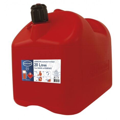JERRICAN PLASTIQUE 20L AVEC BEC ANTI-GOUTTE RENSON