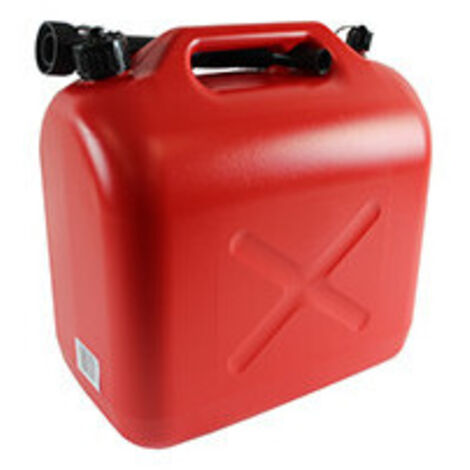 Jerrican plastique avec bec verseur 20 litres. Norme UN:3H1/Y/150/08 .