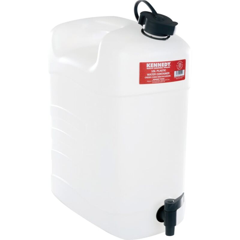 Kennedy Jerry Can Water Container Food Grade Plastic, with Tap 15LTR