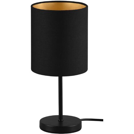 JERRY LAMPADA DA TAVOLO METALLO NERO E PARALUME NERO E ORO H. 28,5CM 1 LUCE ATTACCO E14