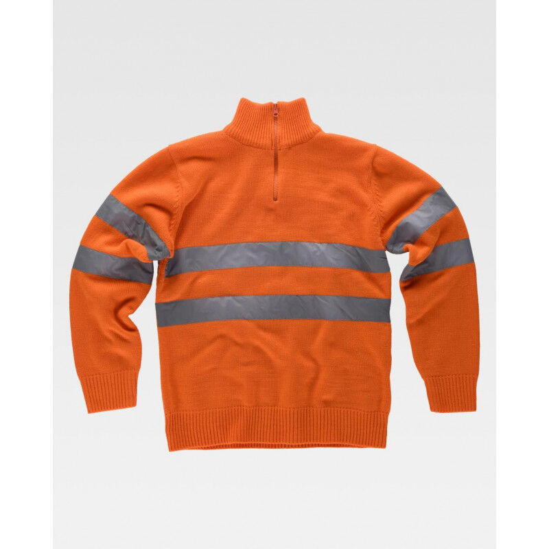 

Jersey de cuello alto con cierre de media cremallera WORKTEAM Fluor C5508 | S - Naranja A.V.