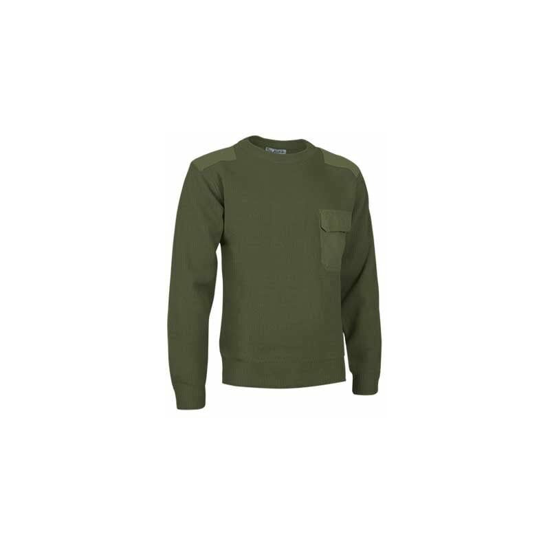 

Jersey en tejido punto grueso de cuello redondo Comando | 3XL - Verde militar - Valento