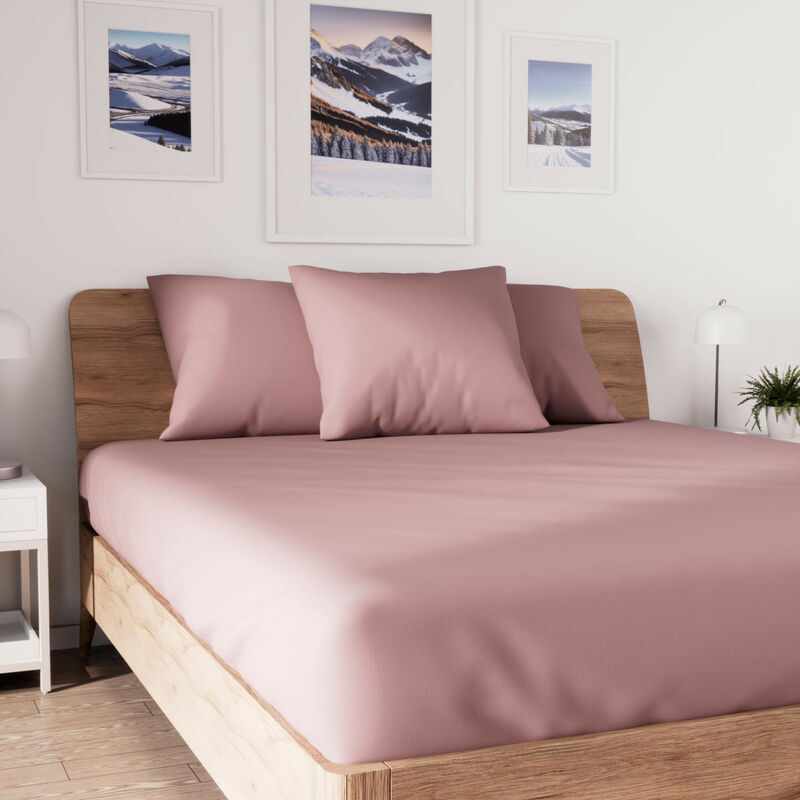 Soleil D Ocre - Drap housse en coton 90x190 cm jersey vieux rose, par Soleil d'ocre Soleil D Ocre - Drap housse en coton 90x190 cm jersey vieux rose, par Soleil d'ocre
