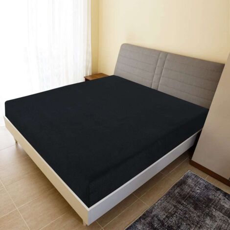 Jersey Fitted Sheets 2 pcs Black 160x200 cm Cotton vidaXL