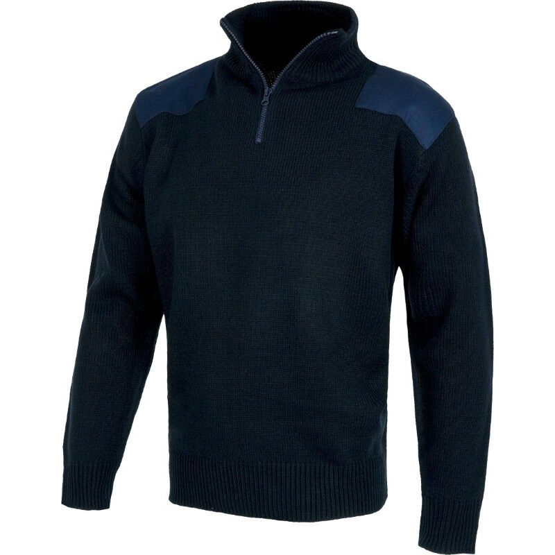 

Jersey de cuello alto en punto grueso S5501 con refuerzos | Azul marino - L - Workteam