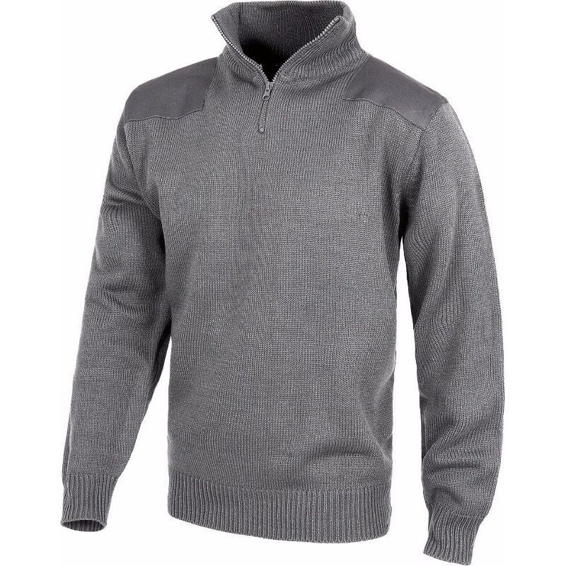 

Jersey de cuello alto en punto grueso S5501 con refuerzos | Gris - L - Workteam