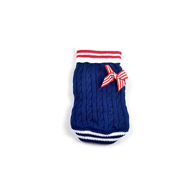 

Jersey Pull-Overs Chaqueta Prendas de punto Abrigo de invierno para Chihuahua Perro pequeño Gatito Gato （Azul marino M）