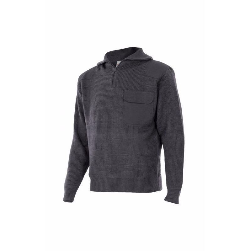 

Jersey unicolor confeccionado en punto grueso con cuello alto Serie 101 | Gris - M - Velilla