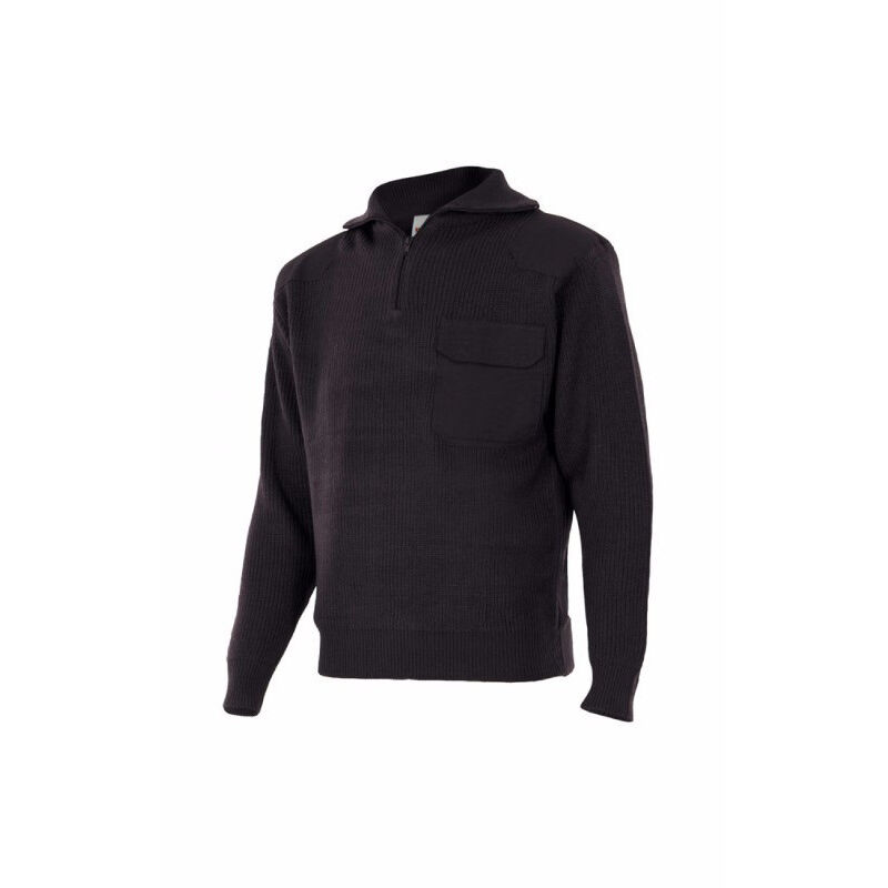 

Jersey unicolor confeccionado en punto grueso con cuello alto Serie 101 | Negro - L - Velilla