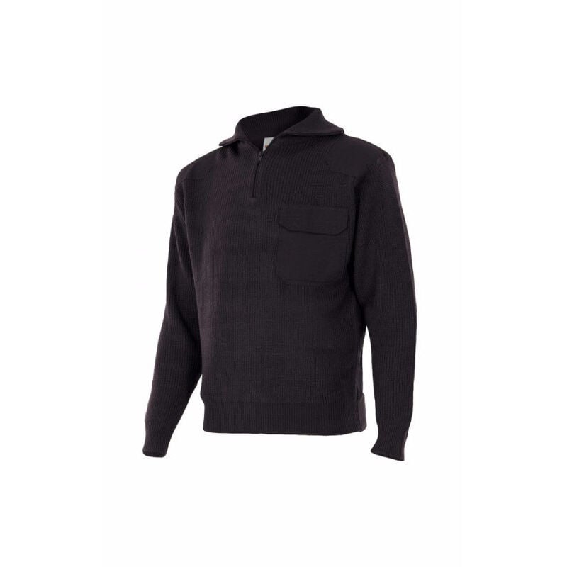 

Jersey unicolor confeccionado en punto grueso con cuello alto Serie 101 | Negro - 3XL - Velilla