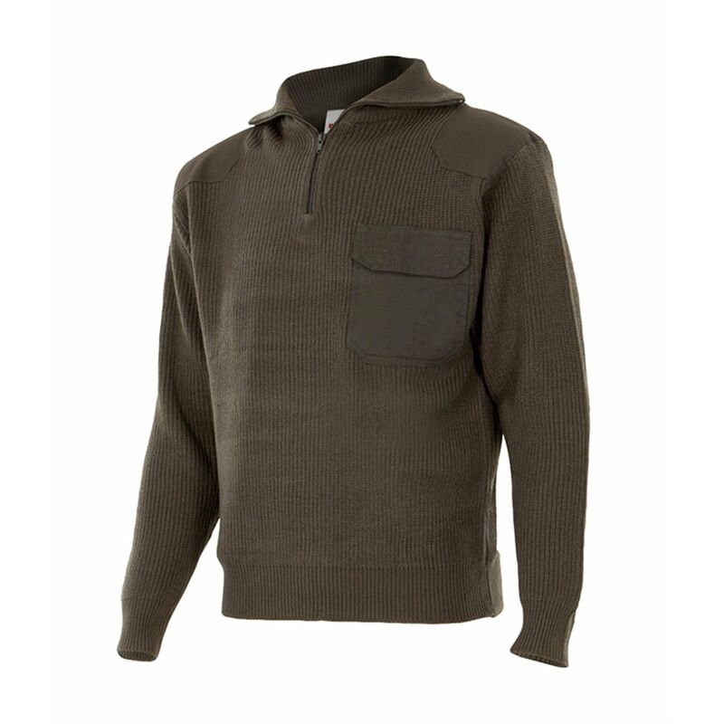 

JERSEY DE PUNTO GRUESO DE CUELLO ALTO Verde Caza XXL