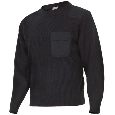 Jersey punto grueso de tratamiento antipilling con cuello y puños de canalé VELILLA Serie 100 3XL Negro