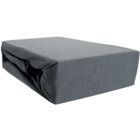 Jersey Spannbettlaken 100% Baumwolle 120-130x200 cm + 25 cm Rundumgummizug Anthrazit