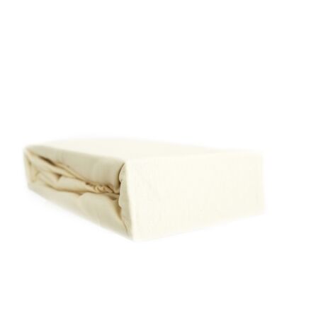 Jersey Spannbettlaken 100% Baumwolle 120-130x200 cm + 25 cm Rundumgummizug Beige
