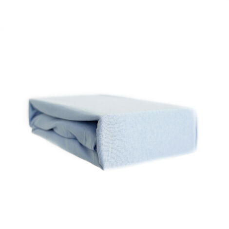 Jersey Spannbettlaken, 100% Baumwolle, 90-100x200 cm + 25 cm Rundumgummizug Hellblau